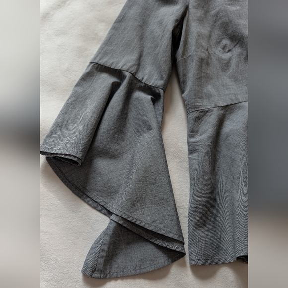 White House Black Market Women's Blouse Gray Peplum Cotton Top Size 6 - Picture 13 of 15